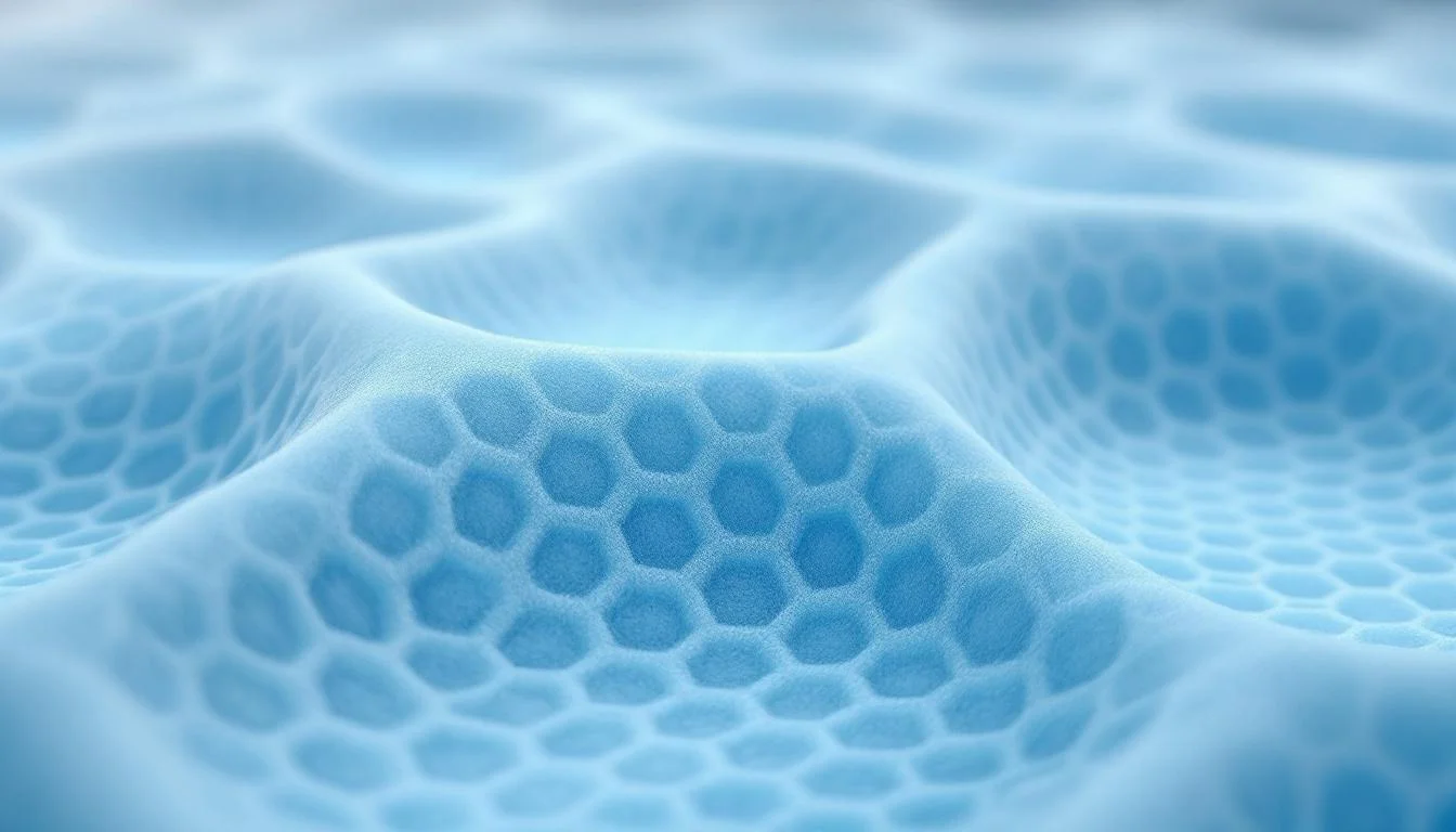 Close-up of cooling gel-infused memory foam material