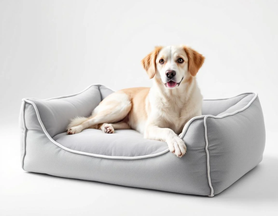 Tundra Hound orthopedic cooling dog bed in light gray